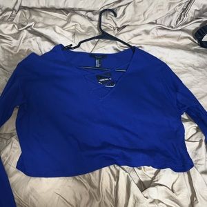Blue cropped long sleeve